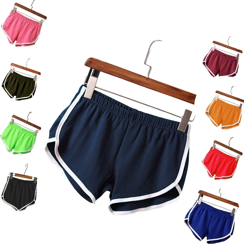 Sports Shorts Women Home Casual Hot Pants Solid Color Fashion Yoga Fitness Running Beach Pants Candy Color Sweatpants Clothing