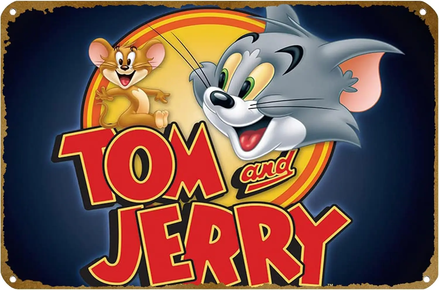 tom, Jerry, Animation, Cartoon, Comedy, Family, Cat, Mouse, Mice, 1tomjerry Poster Vintage Metal Tin sign Logo Family Club Bar C