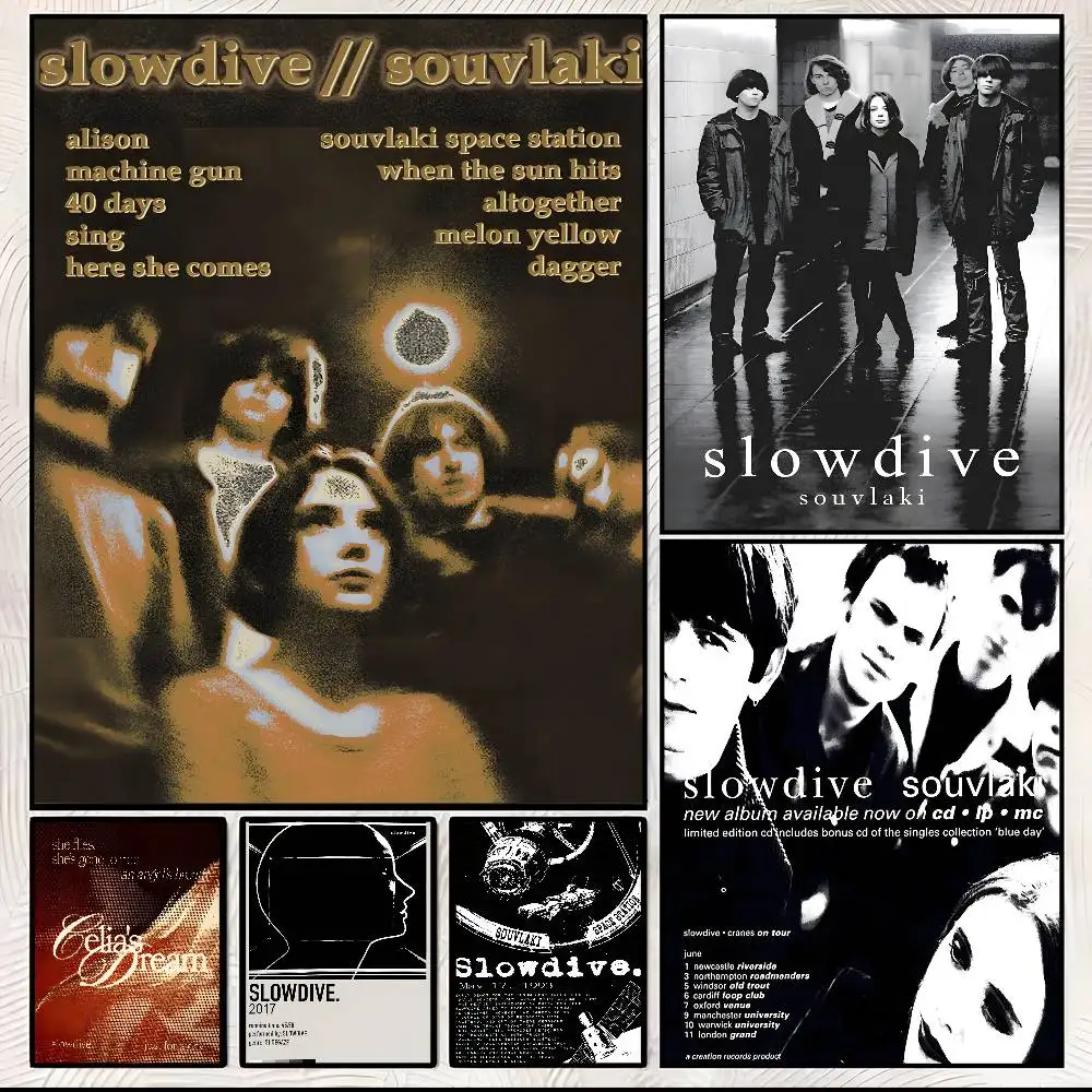 

Band S-Slowdive Everything Is Alive Anime Poster Waterproof HD Art Wall Decal Self-Adhesive Print. Aesthetic Home Room Decor for