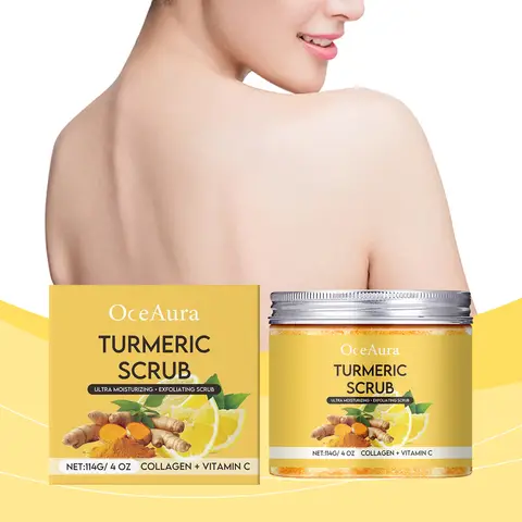 Turmeric Lemon Exfoliating Scrub Unclog Pores Improve Skin Roughness Strengthen Skin Barrier Relieve Dryness Body Clean Scrub