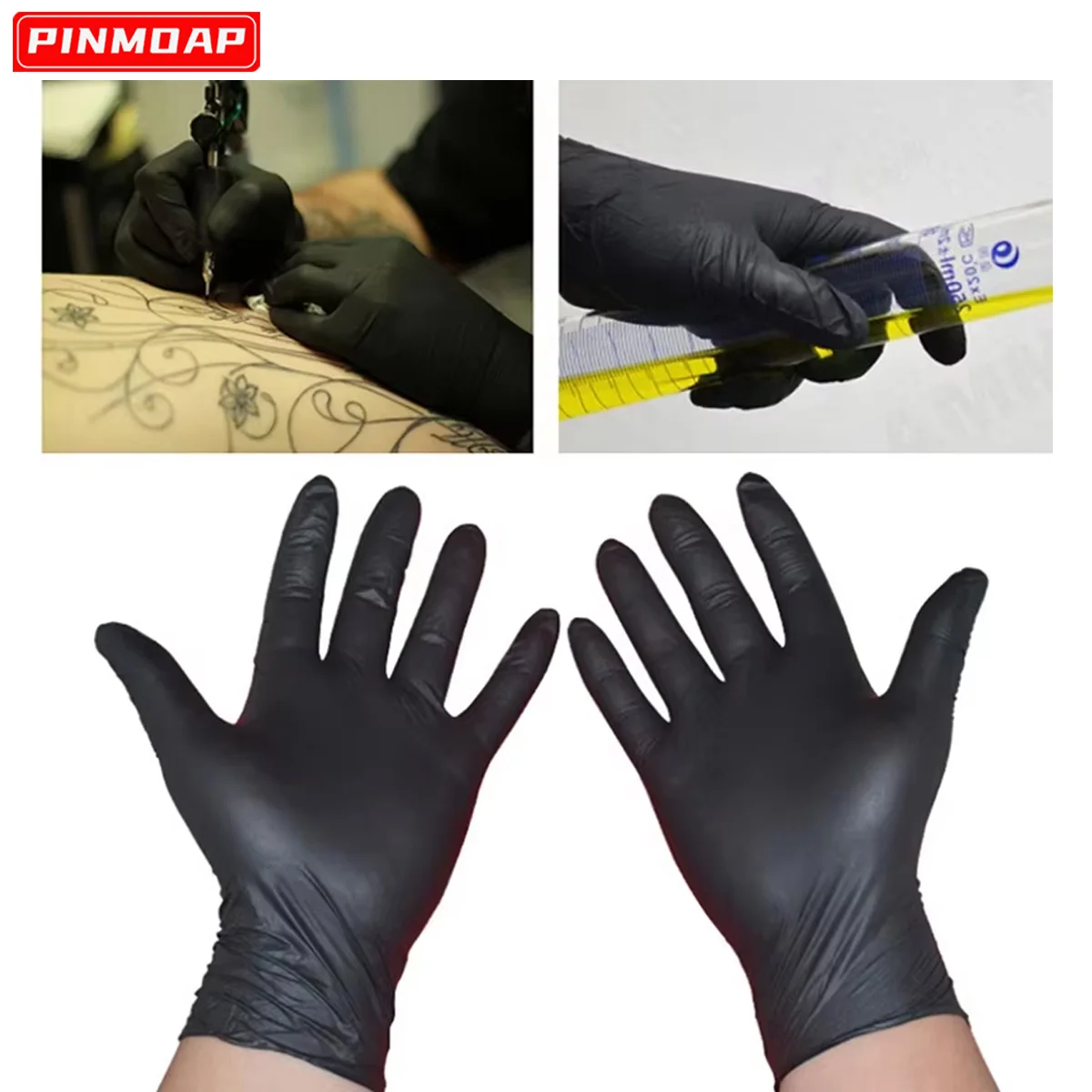 10/50 Pcs Disposable Black Nitrile Gloves  Multi-Purpose  Latex Free  Sterile  Medical  Cooking  Household  Simple  Clean