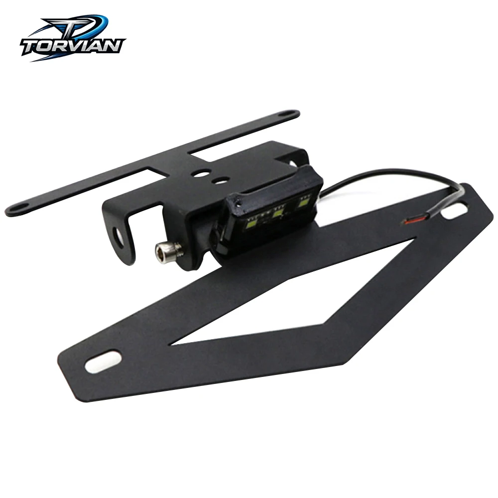 Torvian Motorcycle Rear License Plate Holder Frame Bracket with LED Light Motorcycle License Plate Bracket For 752S 752 S