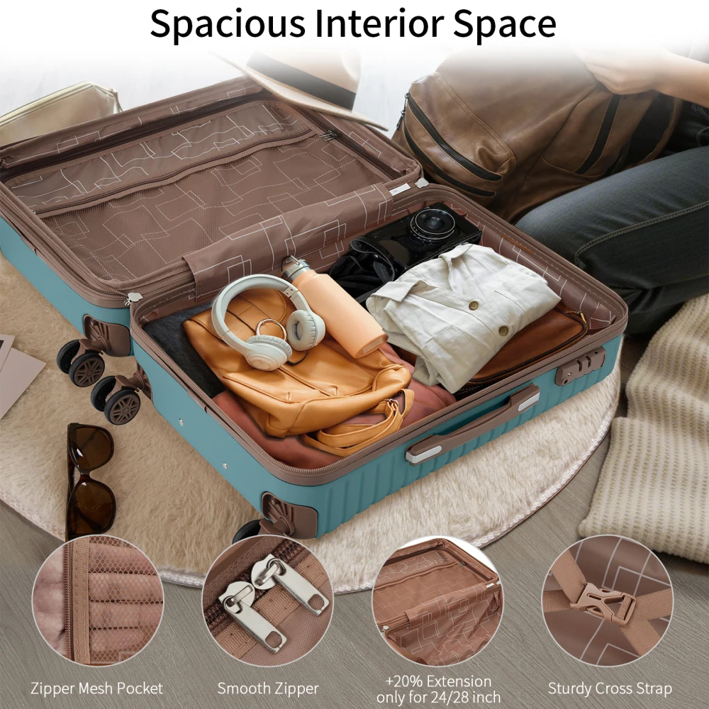 4-delige koffersset, ABS harde - Expandable Hard Shell Luggage Set recensie en prijs