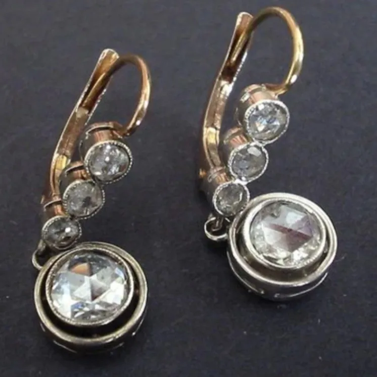 New foreign trade high-end earrings fashion light luxury zircon pendant earrings ear buckle wholesale