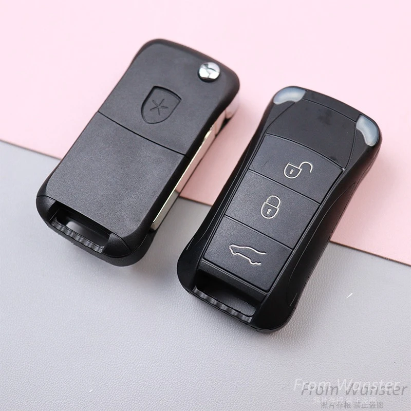 2 3 4 Bottoni Chiave Dell'automobile Fob Borsette Custodia per Porsche Cayenne GTS 2010 2009 2008 2007 2006 2005 2004 Auto Chiave Pieghevole A Distanza