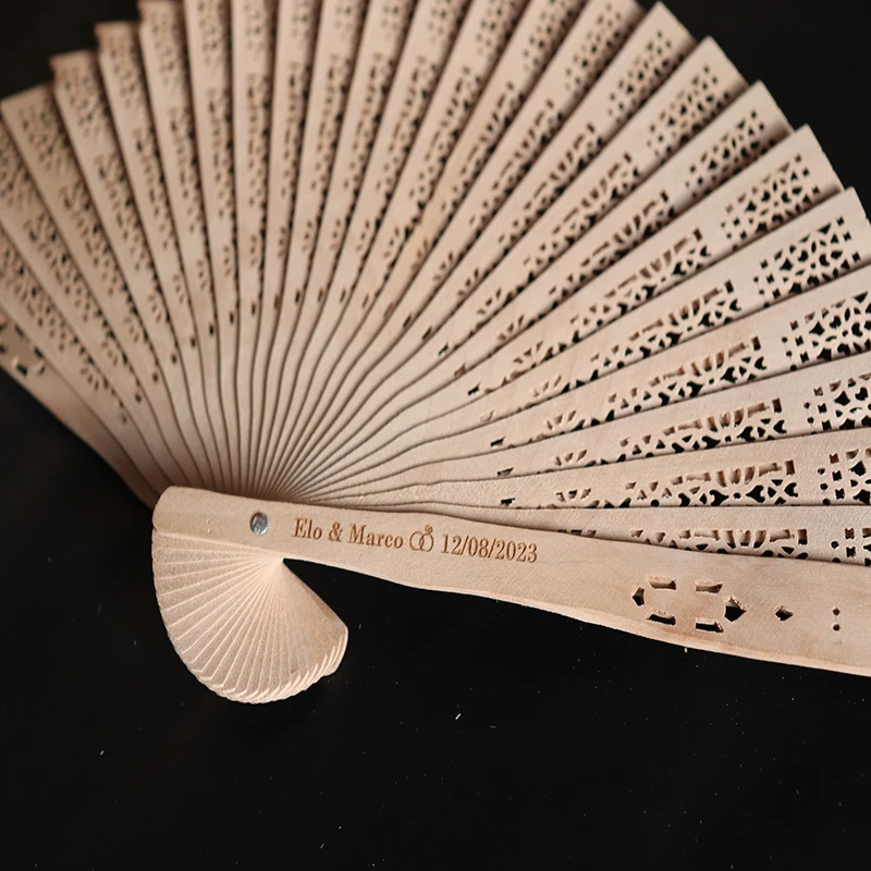 Personalized Engraved Wood Folding Hand Fan, Wedding Personality Fans, Birthday Customized, Baby Party Decor, Gifts for Guest, 1