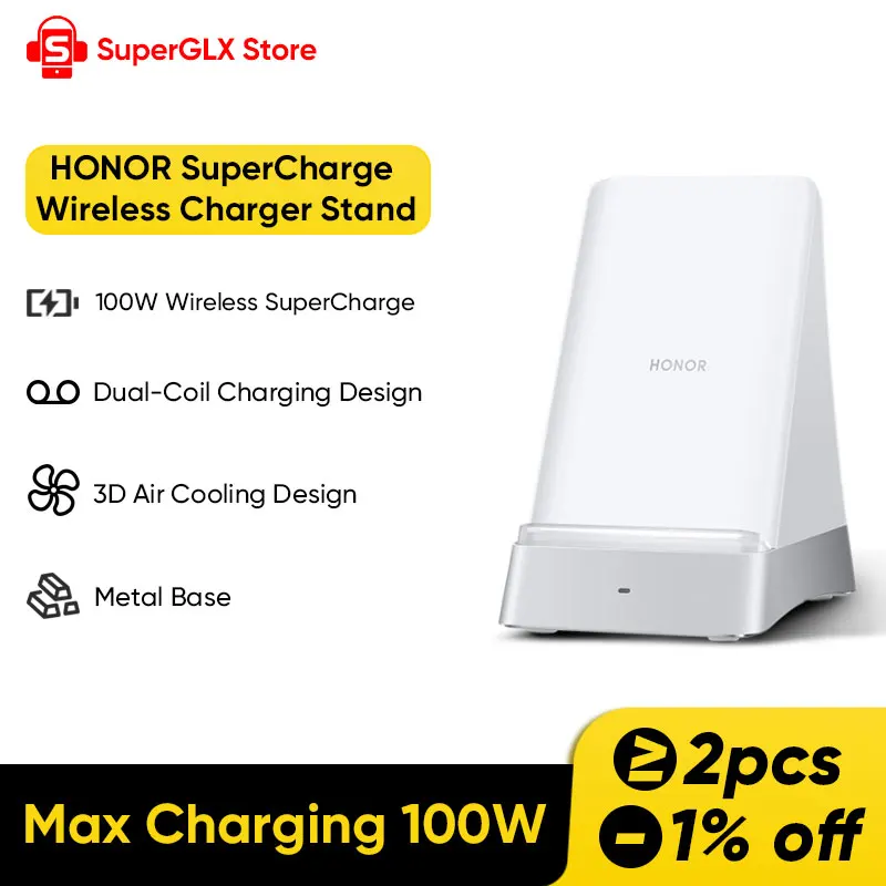 New HONOR SuperCharge Wireless Charger Stand (Max 100W) Supported models HONOR Magic V3/Magic7 Pro/Magic6 Pro/Magic5 Pro/200 Pro