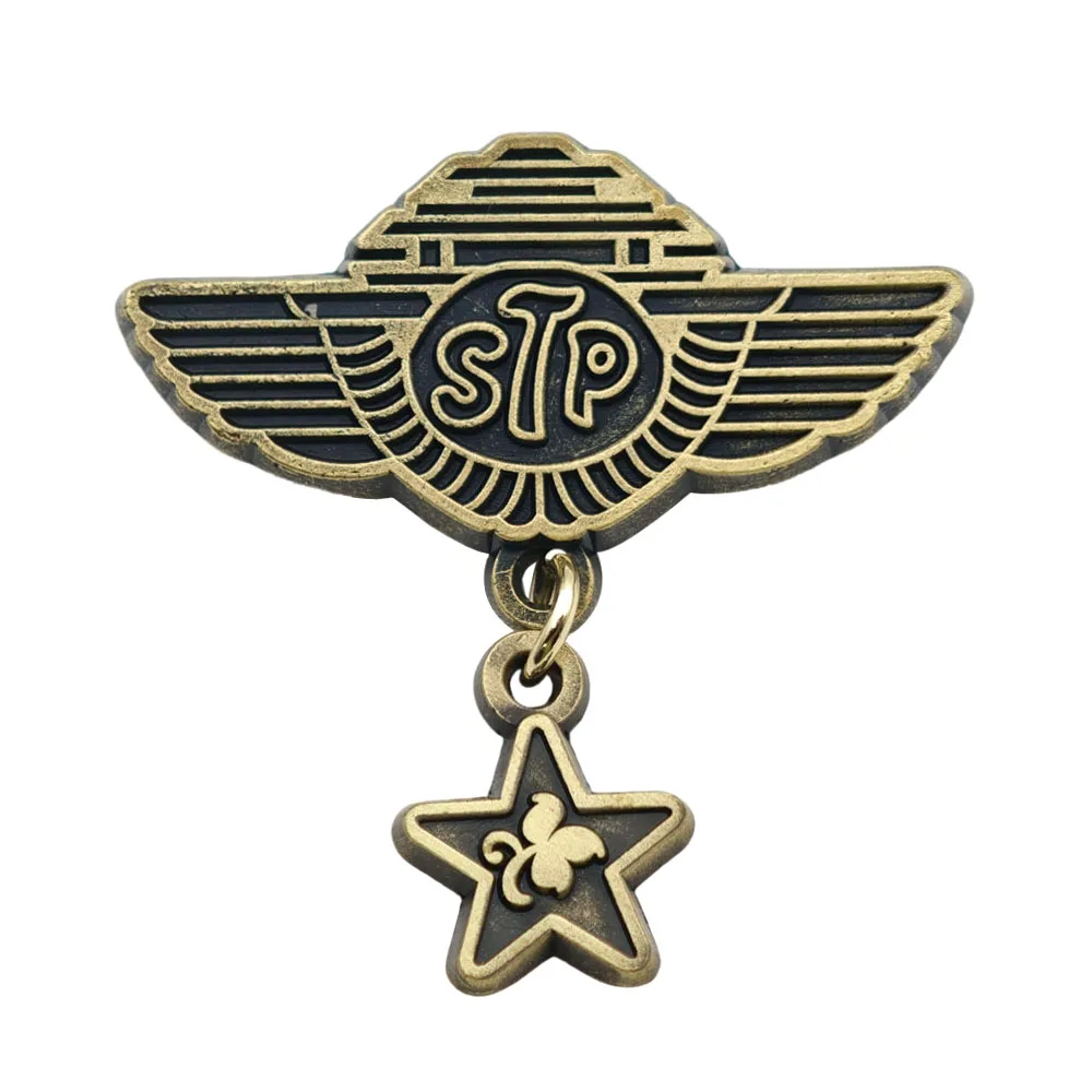 Stone-Temple Pilots Band Emaille-Pin STP-geflügelte Broschen Hängender Stern Metall-Abzeichen Grunge Rock Musik-Fans Sammlerstück Schmuck Geschenk – Detail 1