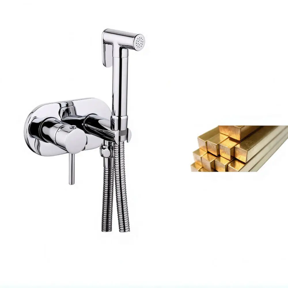 Concealed Brass Bidet Sprayer Kit Hot Cold Water Mixer Tap Toilet Hygiene Cleaning Applicator Bathroom Sanitary Tool
