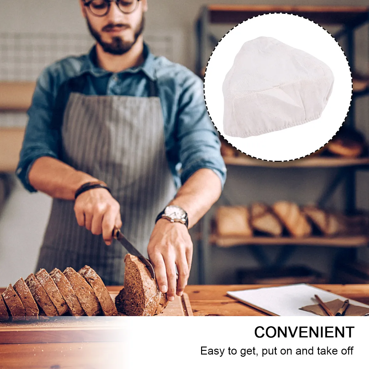 2Pcs Bread Basket Cloth Cover Dough Fermentation Basket Cover for Sourdough Starter Baking Kitchen Utensil Pastry - view 5
