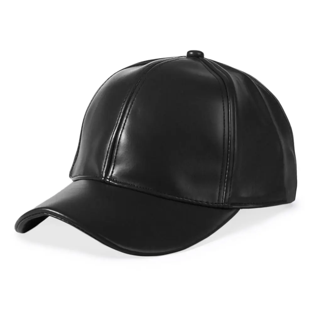 Casual Outdoor Sports Leather Baseball Caps Autumn Winter Adjustable Thermal Hats Hip Hop Dad Hats for Men Women