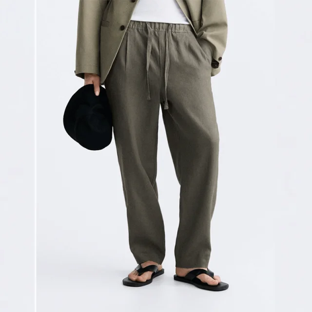 

Summer New Men's Cotton Linen Casual Pants Thin Loose Harlan Men's Large Size Cotton Linen Nine Points Long Pants