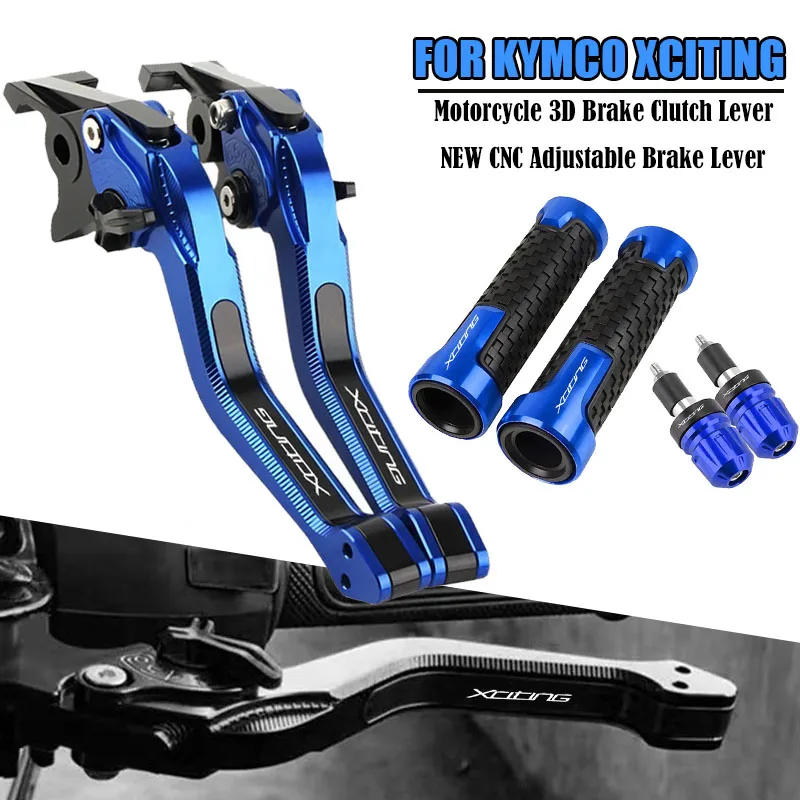 For KYMCO XCITING 250 ST250 S250 S350 X350 300 400 500 Motorcycle Accessories 3D Rhombus Adjustable Brake Clutch Levers