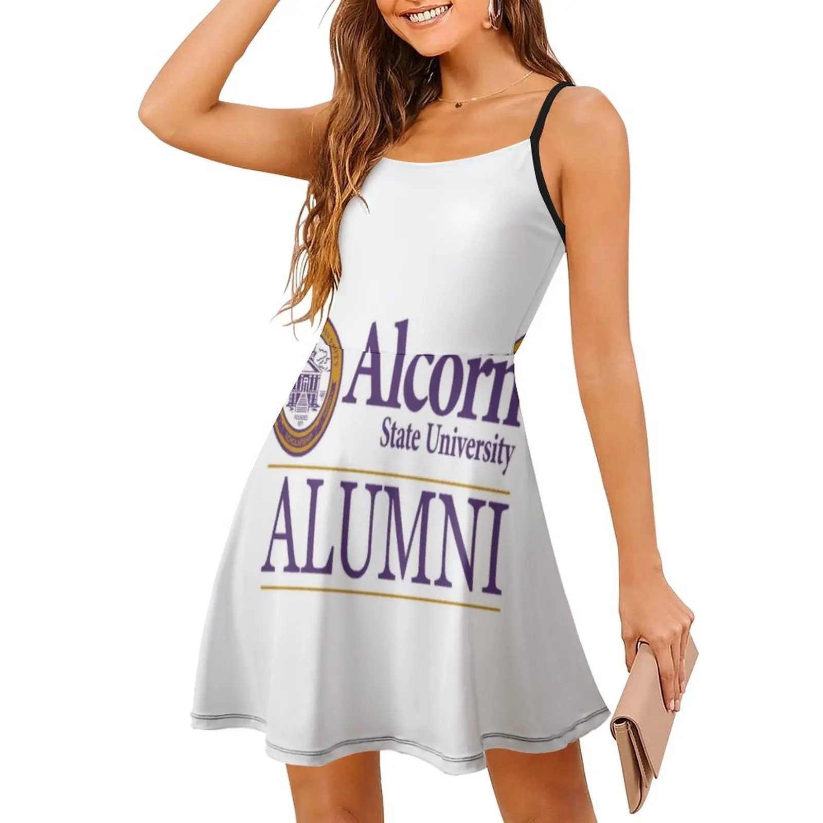 فستان بوهيمي بوهيمي بدون أكمام من Alcorn State متعدد المطبوعات لحفلات العطلات على الشاطئ فستان Alcorn State University Asu Alcorn ملابس نسائية