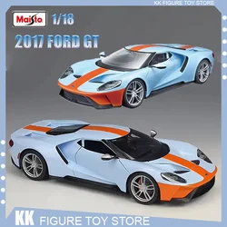 Maisto 1:18 2017 Ford Gt Rare Co Branded Version Gulf Sports Car  Alloy Luxury Vehicle Diecast Model Child Birthday Gift Toy