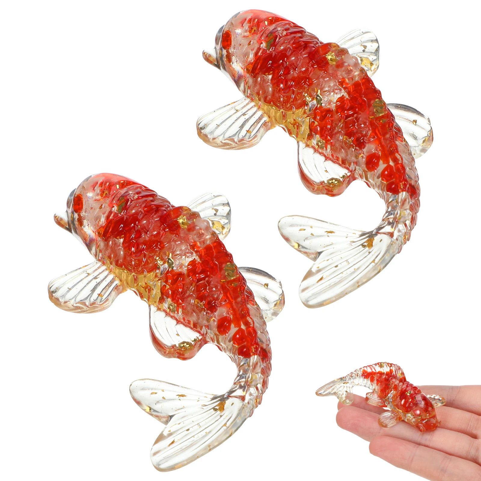 

2pcs Crystal Mini Figure Table Desk Fish Figurine Fish Statue Desk Decor Home Office Bedroom Study Table Crystal Decor Gift