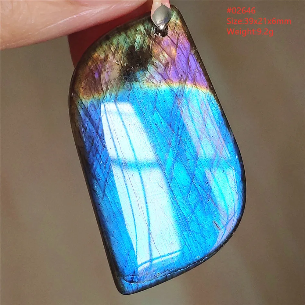 Natural Blue Labradorite Pendant Jewelry Water Drop Colorful Labradorite Necklace Women Men New Fashion AAAAAA