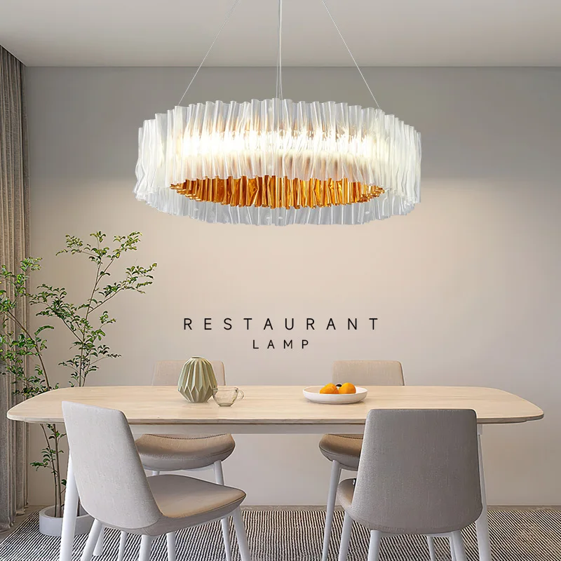 new Italy Replica LED Pendant Light Art Pleated Modern Chandelier for Living Room Restaurant Bedroom Atmosphere Decor Table Lamp
