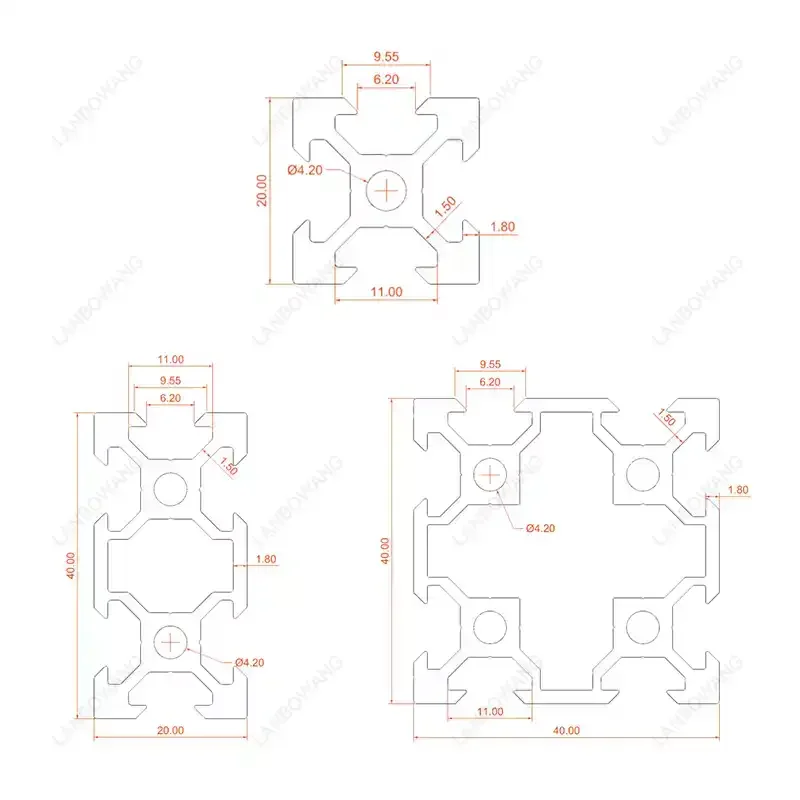 2020 2040 Aluminum Extrusion Frame DIY Assembly Kit For Ender3 CR-10 3D Printer Parts