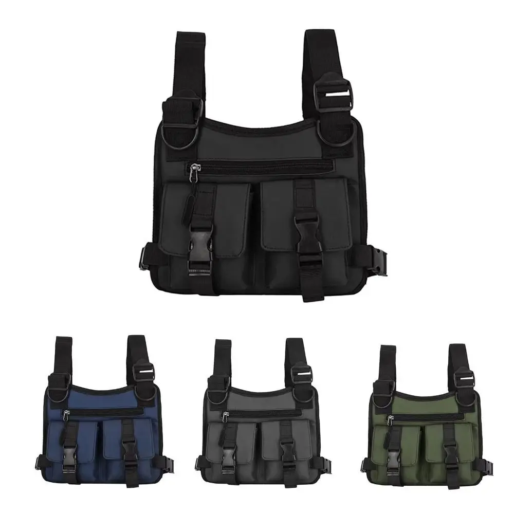 Lightweight Multi-pockets Running Vest Backpacks Unisex Fashion Chest Bag Phone Storage Adjustable Waistcoat Bags Phone Storage