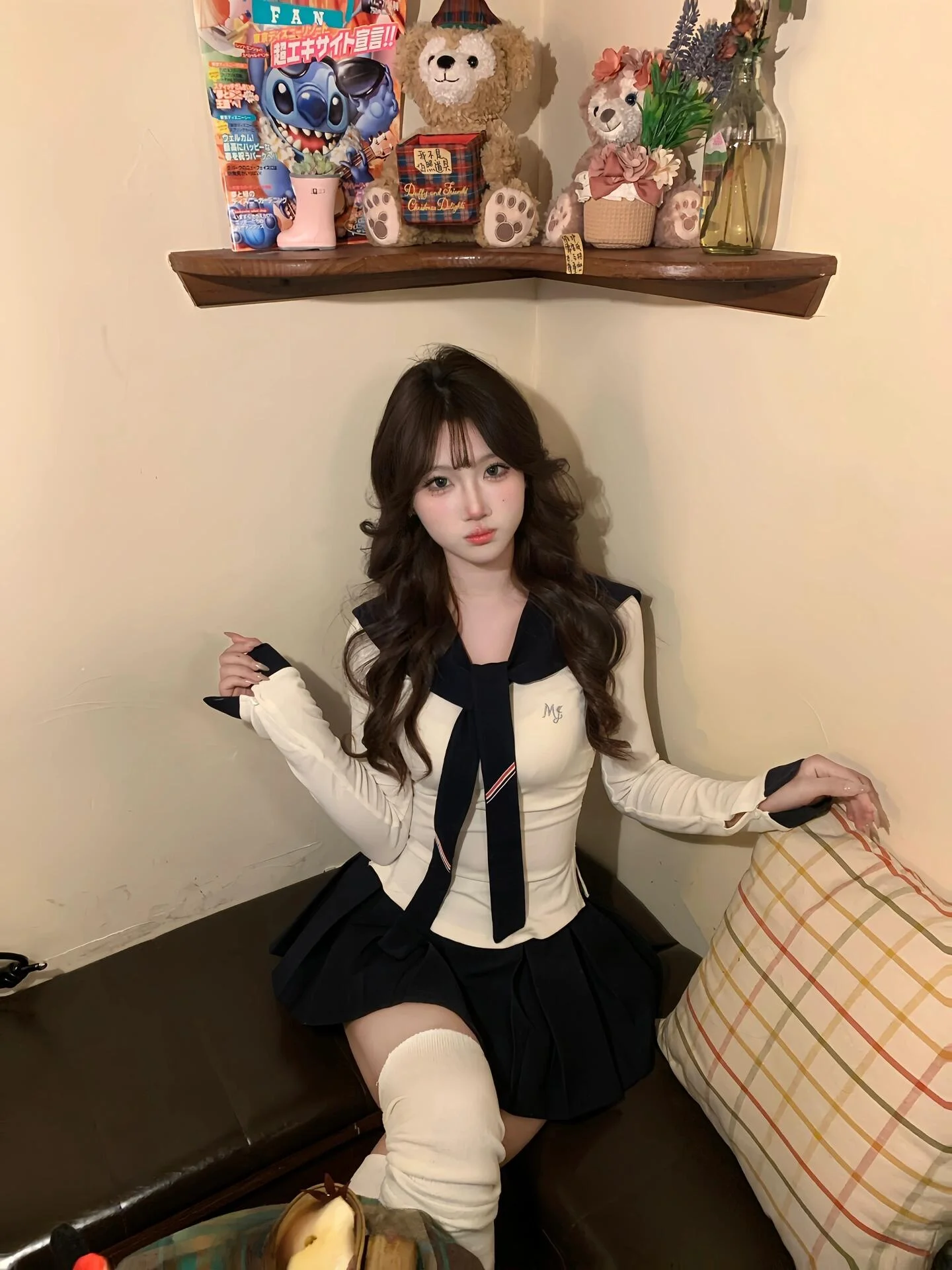 

Hot Girl Slim Fit T-irt Dog ort Skirt Set Women's Two-Piece Suite Faionable Casual Wear Polyester Fabric All Seasons