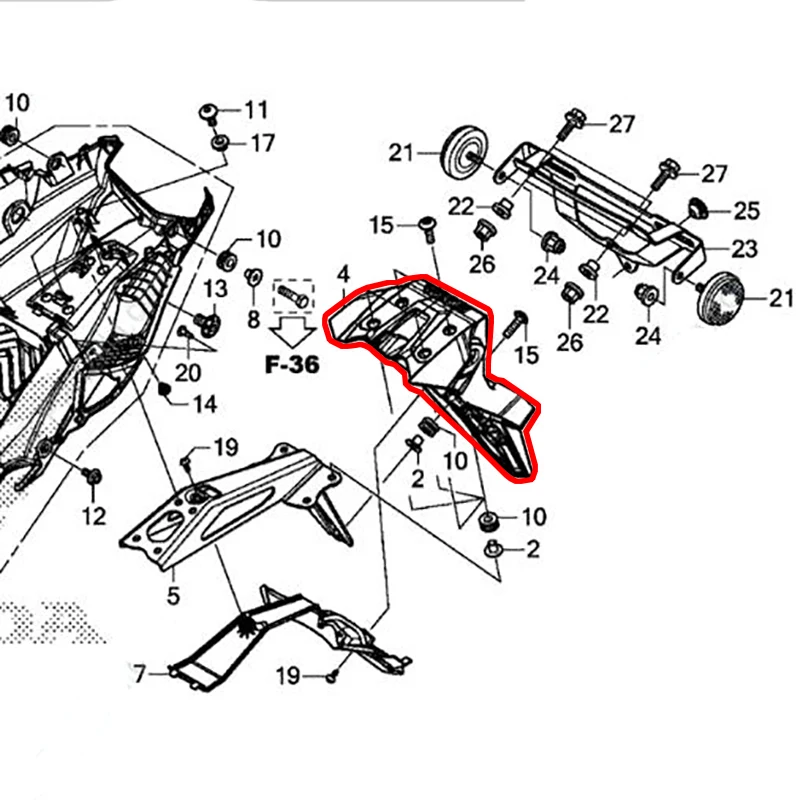 

For Original imported CBR500R/CB500F/CB500X original license plate holder rear fender license plate bracket