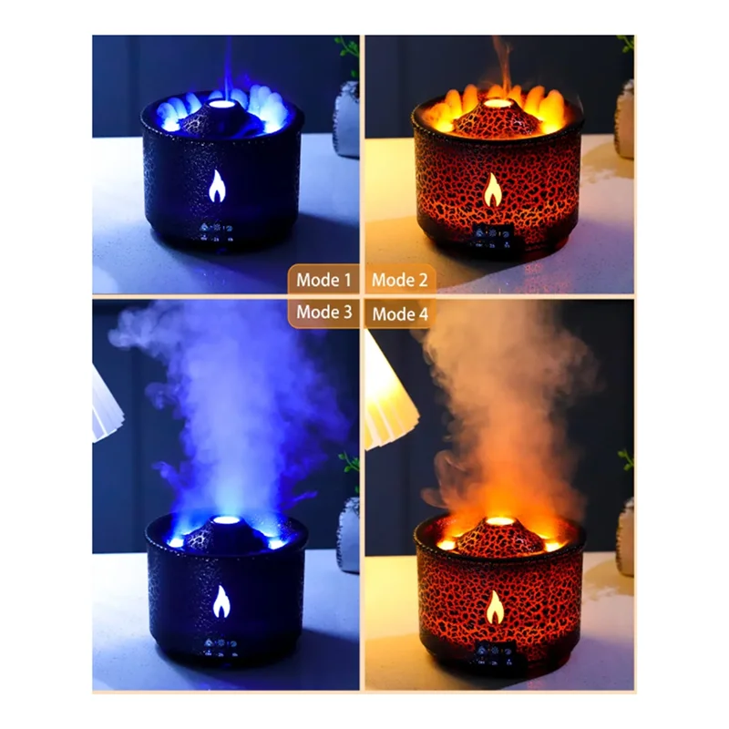 BAAD Anello di fumo Diffusore di fiamma vulcanica 360 ml Aromaterapia Diffusore di oli essenziali Umidificatore Regalo di Natale (B) Spina UE Durabl