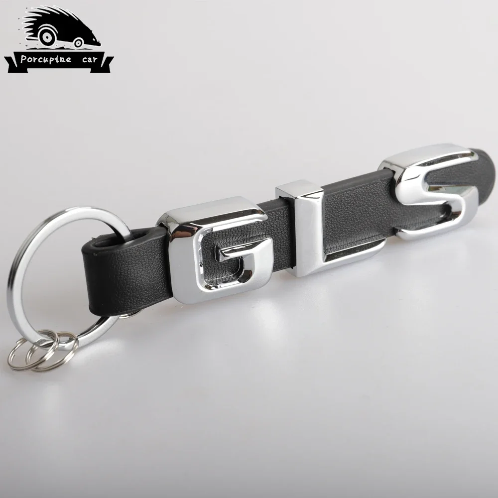 Zinc alloy leather Key Rings For Mercedes Benz CLS SLC GLA GLC GLE GLS 3D Car Keychain Metal Keyring Key Chain Rings Keychains