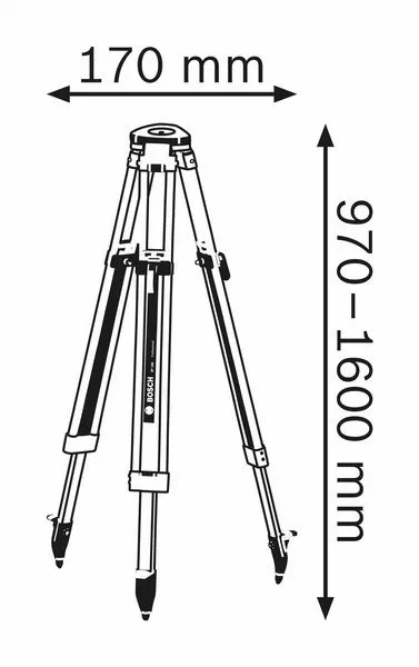 Bosch BT 160 Building Tripod for GOL 32 D Optical Level Versatile aluminium tripod 97 – 160cm 5/8\