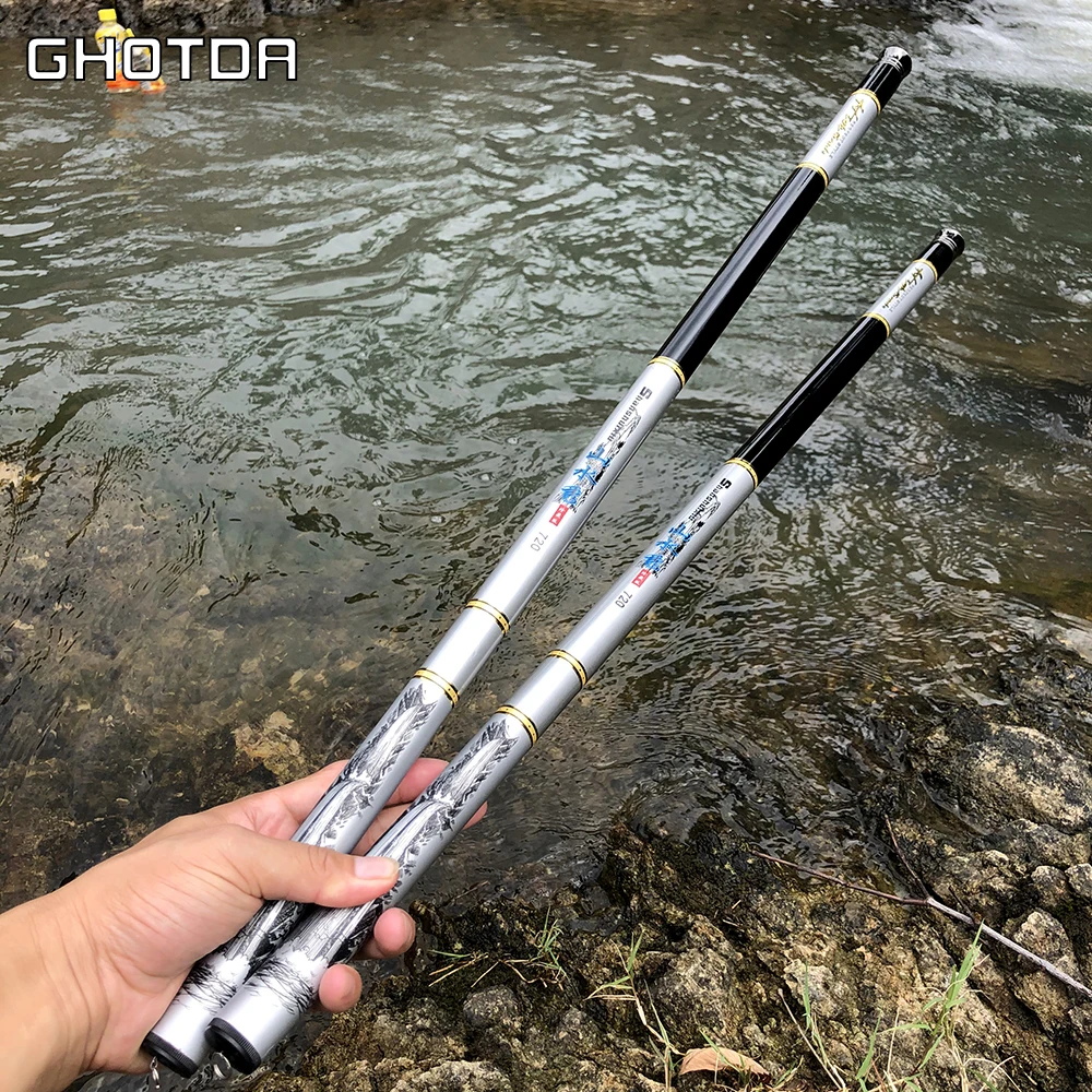 

Stream Fishing Rods Carbon Fiber Telescopic Hand Rod 3.6M 4.5M 5.4M 6.3M 7.2M Freshwater Travel Ultra Light Pole Carp New