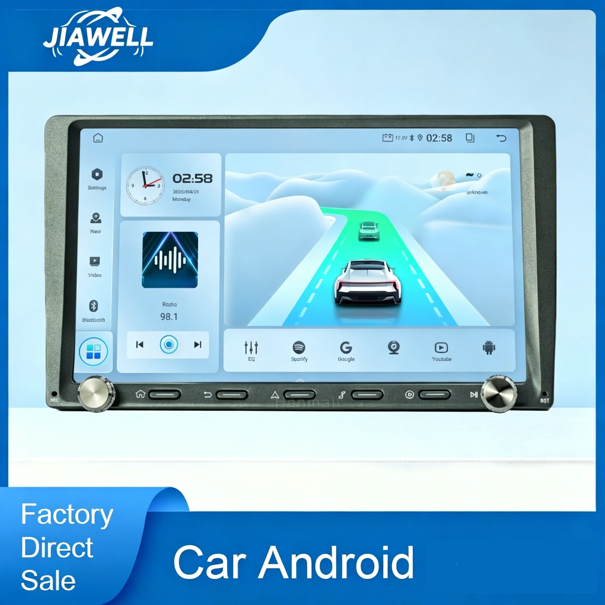 Universal 9 Inch Car Stereo Car DVD Player Car Radio Navigation IPS Screen 4 Core Head Unit GPS Amplifier Carplay Android Auto