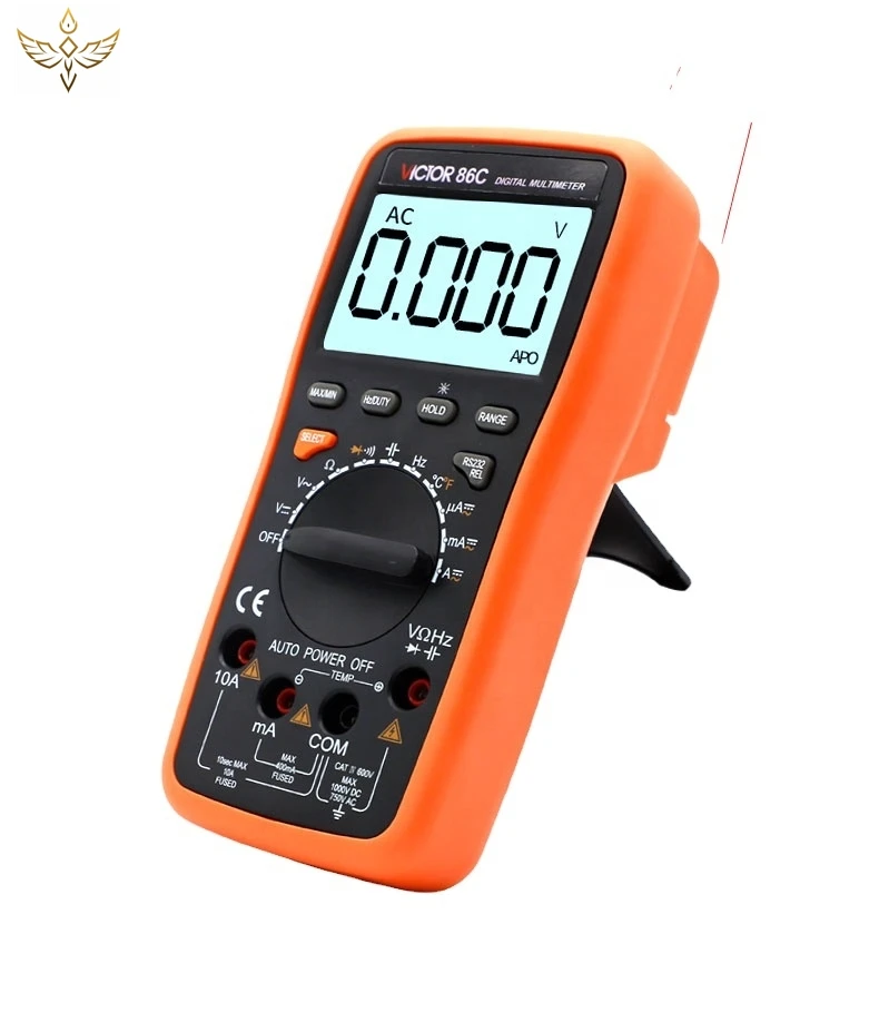 

VICTOR 86B Handheld 3999 Counts LCD Auto Ranging Digital Multimeter With USB Interface 30MHz Frequency DC AC 1000V 10A Meters