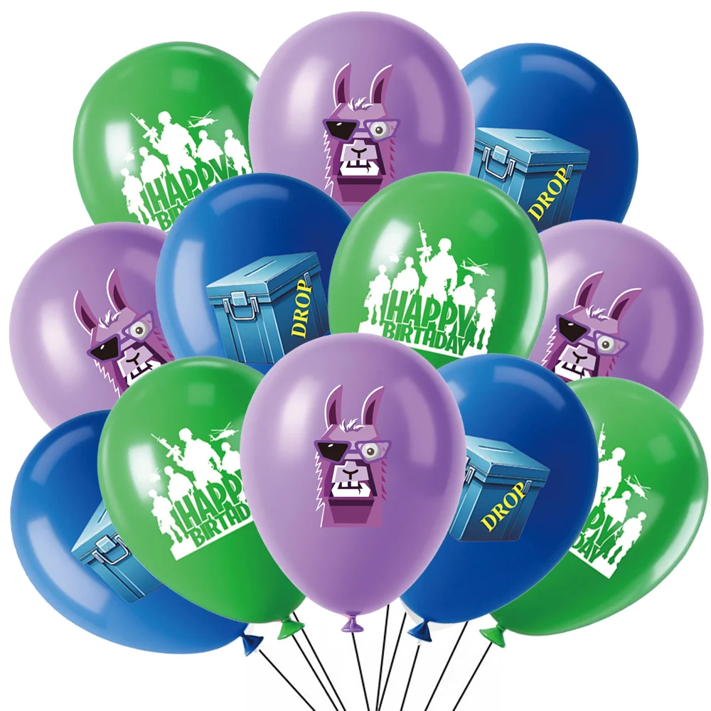 Shooting Game Fortnition Birthday Party Decoration Alpaca Tablecloth Cup Plate Napkin Baby Shower Number Party Favors Supplies view 6