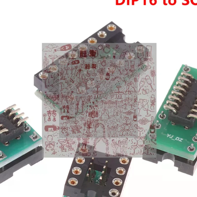 1/3Pcs Operational Amplifier Detachable Interconverter Dip8 To Sop8 / Dip16 To Sop16 Sound Card Testing Replacement DIY Parts
