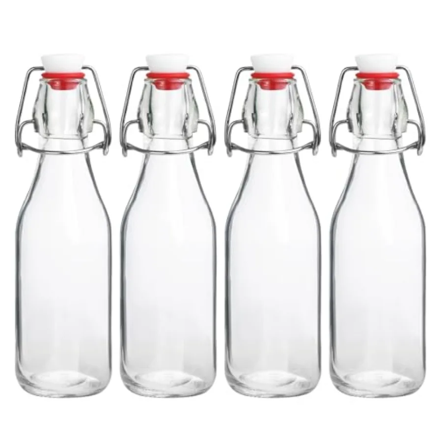 

Swing Top Bottles, 8.5oz 4 Pack Flip Top Glass Bottle with Airtight Grolsch Closures, Reusable for Kombucha, Beer, Cold Brew, H
