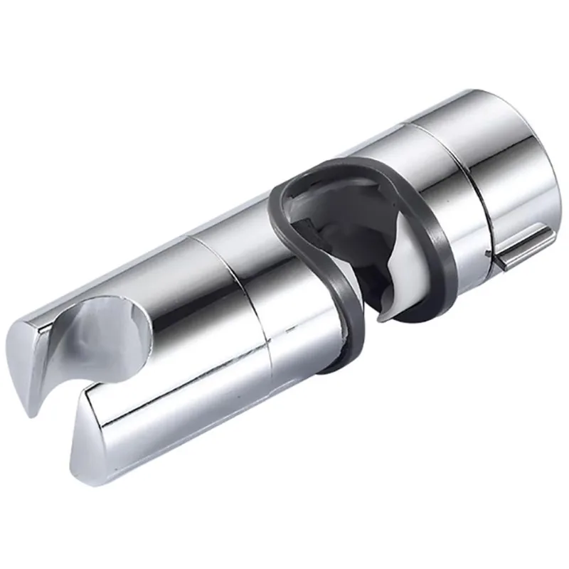 No Demolition Required Adjustable ABS Chrome Shower Rail Head Slider Holder Base Bracket Slide Clamp for 19mm-25mm