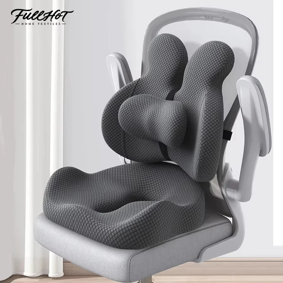Office Cushion Chair Sitting Waist Support Cushion Seat Backrest Ergonomic Memory Cotton Hemorrhoid Artifact Student Ass Cushion