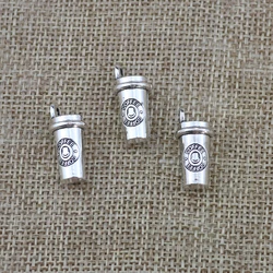 4 Pieces/Lot 10x21mm 3D Coffee Cup Coffee Charms Bracelets Keychain Charm Pendant Metal Diy Jewelry Findings