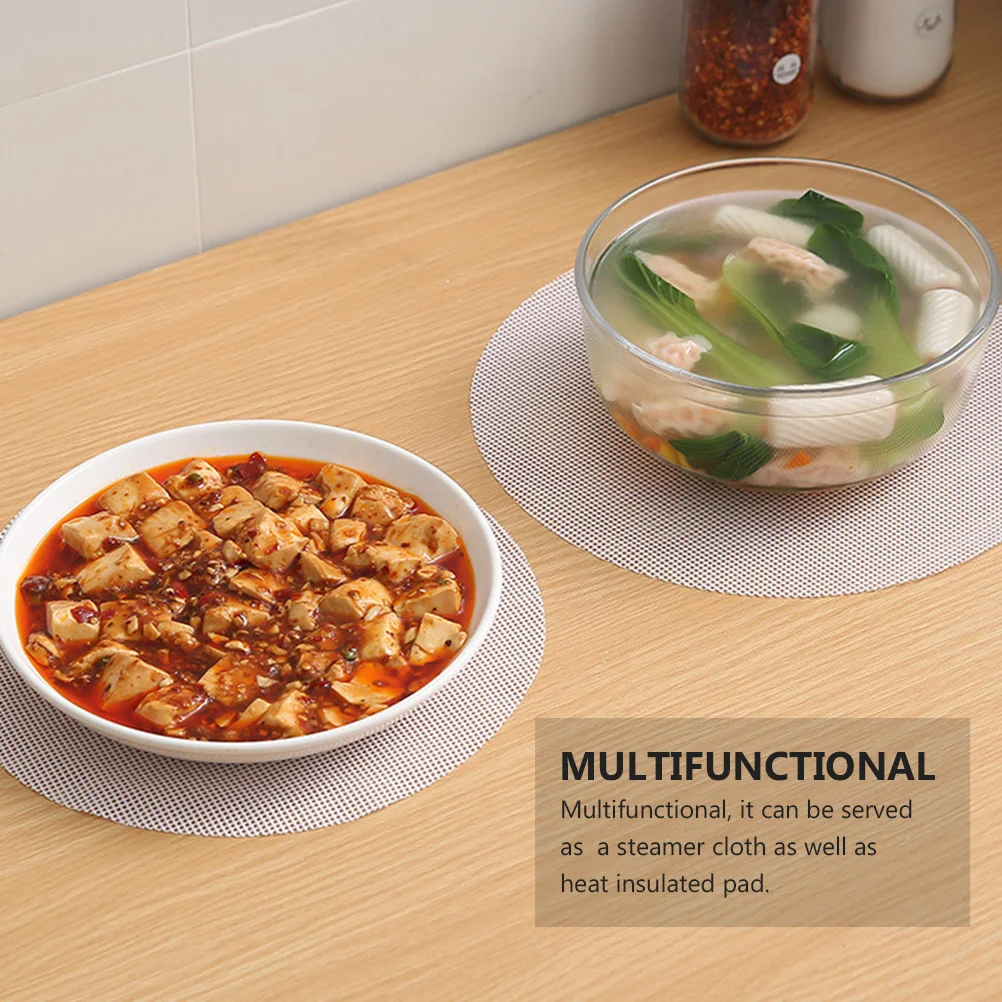 

5Pcs Silicone Steamer Pads Reusable Nonstick Round Cloth for Dumplings Buns Kitchen Steamer Accessories Dumplings Mat