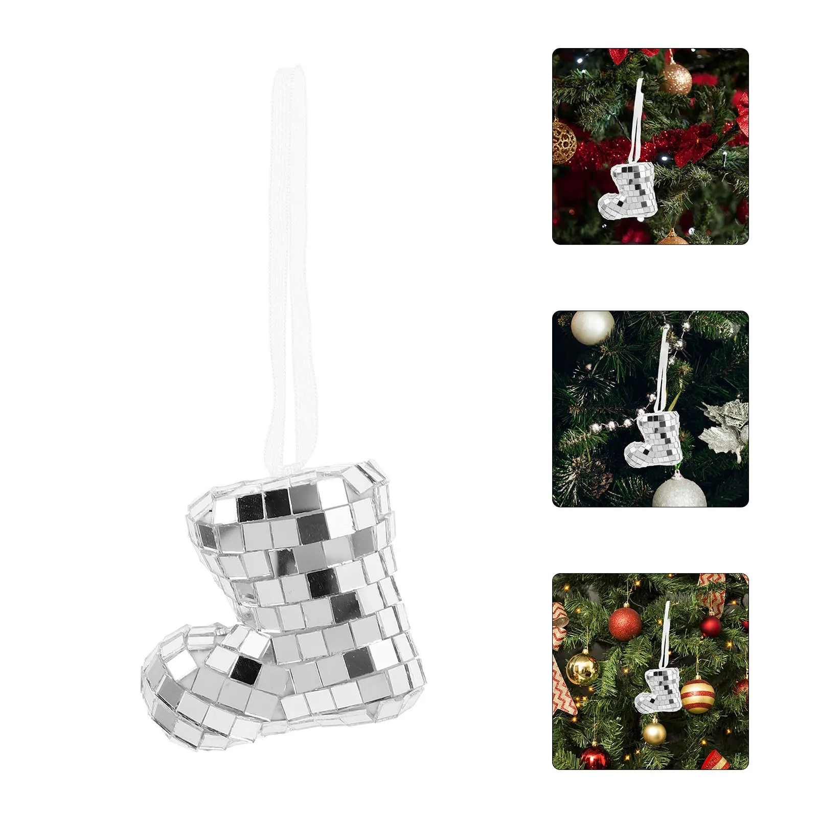 

Christmas Tree Hanging Disco Boot Glass Ornament Xmas Disco Boot Pendant Party Decor Christmas Tree Decoration