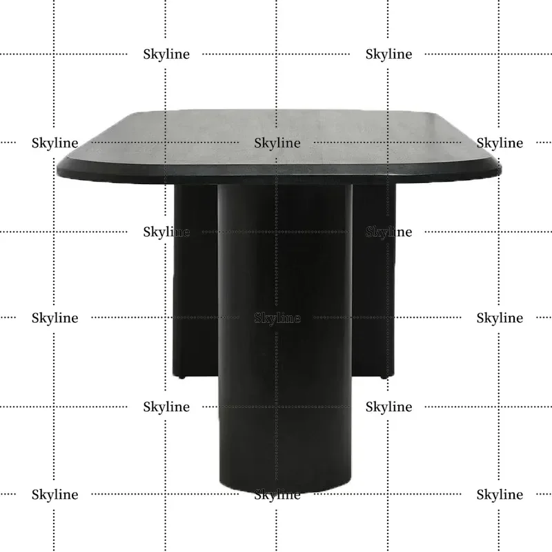 Modern Minimalist Solid Wood Dining Table – Rectangular Rounded Corner Design, Nordic Style Home Furniture for Living Room & Din
