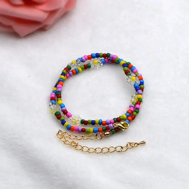 الصيف بوهو كوريا جميل الزهور البذور مطرز قلادة بيان قصيرة طوق المختنق قلادة للنساء عطلة مجوهرات هدايا #3