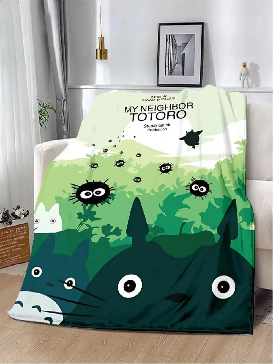 Totoro Cartoon Animation Blanket for Living Room  Bedroom Four Seasons Universal Cover