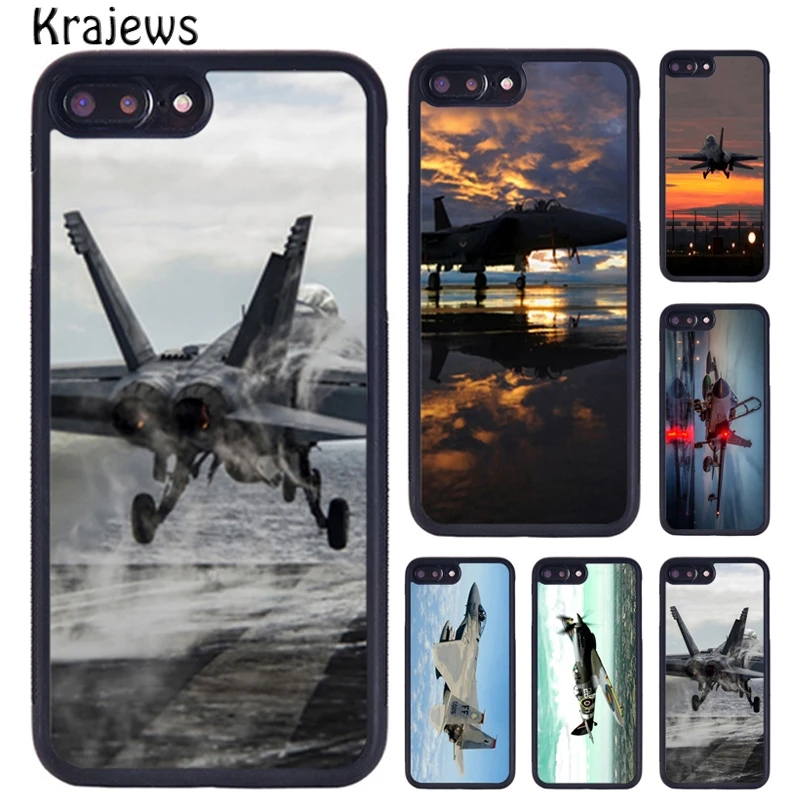 Krajews Fighting Plane Aircraft Phone Case For iPhone 16 15 14 X XR XS 11 12 mini 13 Pro MAX Plus cover shell coque