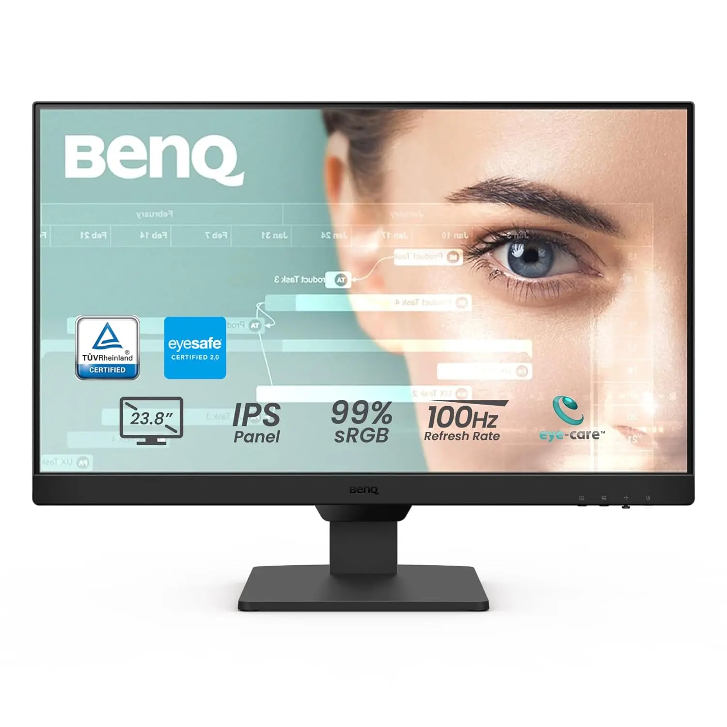24" 100Hz FHD IPS Monitor Eye Care VESA Mount Built-in Speakers DP HDMI