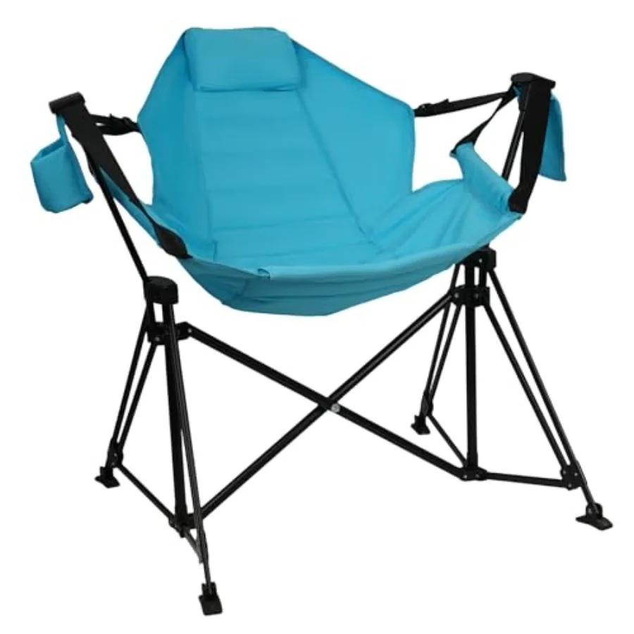 

Camping Hammock Chair for Outdoor Use, Steel Frame with Polyester Fabric, Gray, Supports 350lbs, Foldable Portable with Rocking