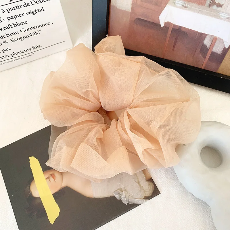 Organza Ikat Rambut Wanita Warna Solid Ikat Rambut Besar Syal Anak Perempuan Manis Rambut Karet Ikat Rambut Ekor Kuda Ikat Rambut Aksesori Rambut