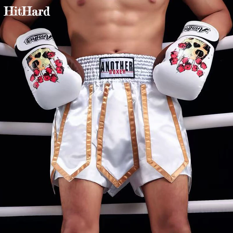 الملاكمة التايلاندية السراويل المصارع الأبيض سراويل ملاكمة الرجال النساء الطفل كيك بوكسينغ السراويل الاطفال الكبار MMA فنون الدفاع عن النفس تصارع القتال ارتداء #1