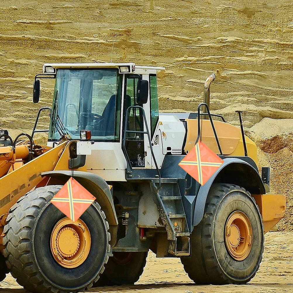 

2Pcs Reflective Mesh Safety Flags 18x18Inch Warning Car Flag Durable Trailer Warning Visibility Traffic Signal