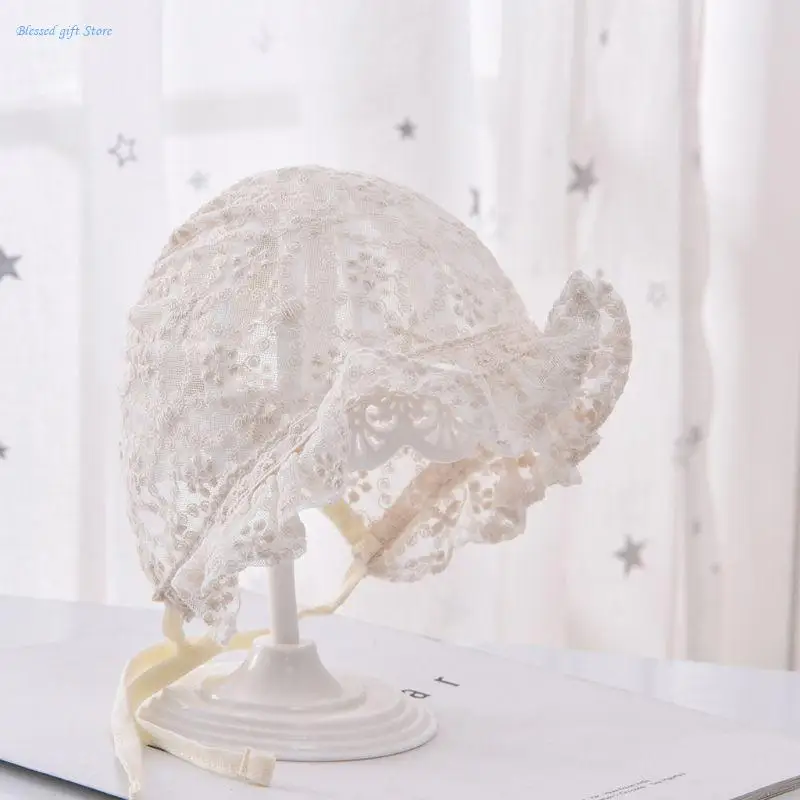 Lace Newborn Baby Hat Photography Props Summer Girls for Sun Hat Infant Bonnet C